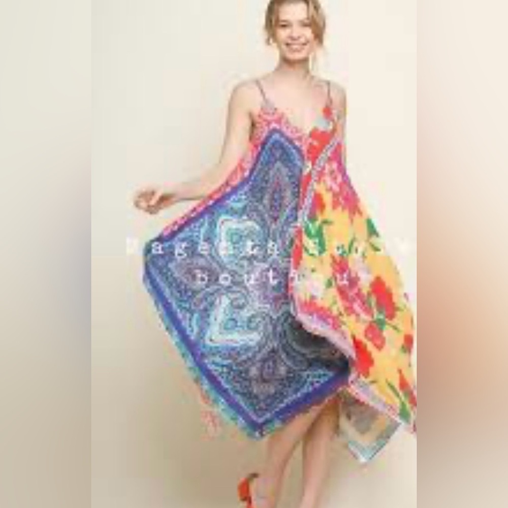 Colorful Floral Handkerchief Dress